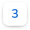 Ícone azul número três