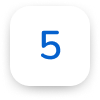 Ícone azul número cinco