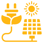 ícone amarelo energia solar